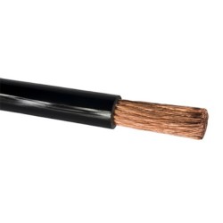 CABLE BATERIA Nº0, ALAMBRE COBRE Ø 8 mm, NEGRO