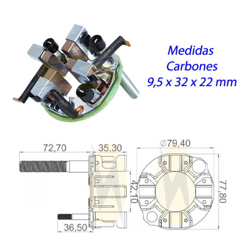PORTA CARBON ARRANQUE,39MT,12V,VOLVO,FREIGHTLINER