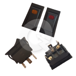 INTERRUPTOR RECTANGULAR 12V 3T,10A,ON/OFF, LED ROJ
