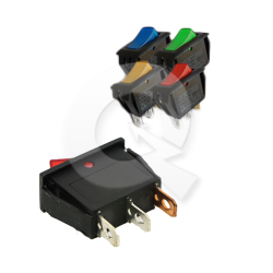 INTERRUPTOR RECTANGULAR 12V 16A, ON/OFF, 3T, AMBAR
