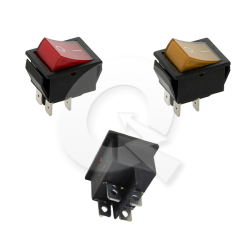 INTERRUPTOR TECLA, 16A, 250VAC, ON/OFF, 4T, ROJO