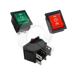 INTERRUPTOR TECLA, 16A, 250VAC, ON/OFF/ON, 6T,ROJO