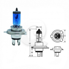 AMPOLLETA, H4, P43T, 12V, 60/55W,  LUZ DIA,  BRM