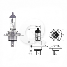 AMPOLLETA, H4, P43T, 24V, 100/80W, BRM