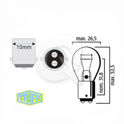 AMPOLLETA GLOBO 24V 21/5W (BA15d), CLARA, TRIFA