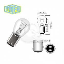 AMPOLLETA GLOBO 12V 21/5W (BAY15d) CLARA, TRIFA