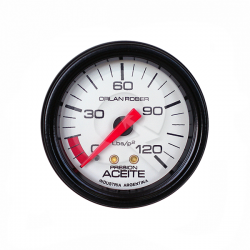 MARCADOR PRESION ACEITE MECANICO 120 Psi, BLANCO