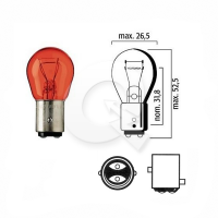 AMPOLLETA GLOBO 12V 21/5W (BAY15d), ROJA