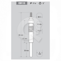 BUJIA INCANDESCENTE 11V, BERLINGO, JUMPY, PARTNER