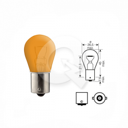 AMPOLLETA GLOBO 24V 21W (BA15s) (1C/PP), AMBAR