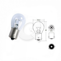 AMPOLLETA GLOBO 24V 21W, (BAU15s), CLARA
