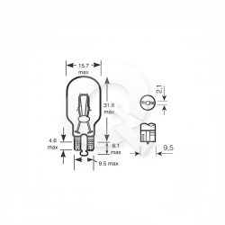 AMPOLLETA T15, 12V 21W, TERCERA LUZ FRENO, BLANCA