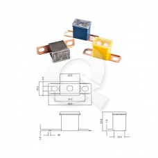 FUSIBLE RECTO LINK FLB, 80A, 48mm, NEGRO