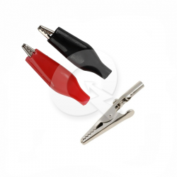 PINZA MINI PARA BATERIA DE 5A, ROJO/NEGRO, PAR