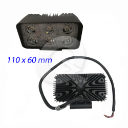 FAENERO LED, RECTANGULAR 6 LED,9-32V,18W,1080L,L/D
