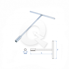 LLAVE DADO TIPO T, 8mm, 300mmL