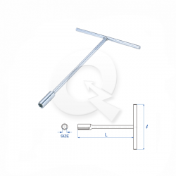 LLAVE DADO TIPO T, 10mm, 300mmL