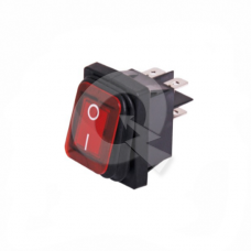 INTERRUPTOR TECLA, 20A,250VAC,4P,ON/OFF,IP65,ROJO