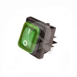 INTERRUPTOR TECLA, 20A,250VAC,4P,ON/OFF, IP65 VERD