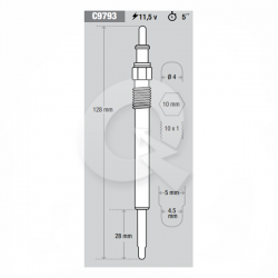 BUJIA INCANDESCENTE 11.5V, JEEP, M.BENZ, SSANGYONG
