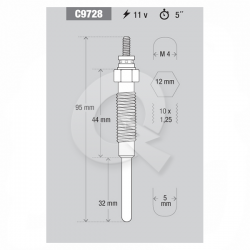 BUJIA INCANDESCENTE 11V, DAIHATSU, COROLLA, HILUX