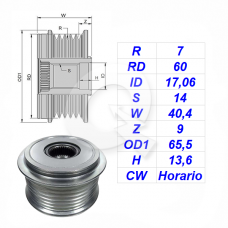 POLEA RUEDA LIBRE 7PK, HYUNDAI, H1, KIA, SORENTO