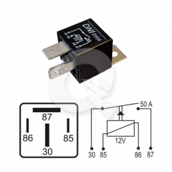 RELAY AUXILIAR,12V 50A, 4T,ALTA POTENCIA,UNI