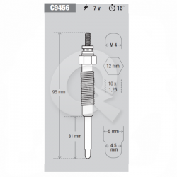 BUJIA INCANDESCENTE 7V, TOYOTA, DYNA, HIACE, HILUX