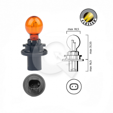 AMPOLLETA,12V, 24W, HPC24WY, PU20D/6, AMBAR