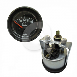 VOLTIMETRO, 12V, 8-16V, Ø52mm, NEGRO, ALPHA