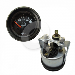 VOLTIMETRO, 24V, 16-32V, Ø52mm, NEGRO, ALPHA