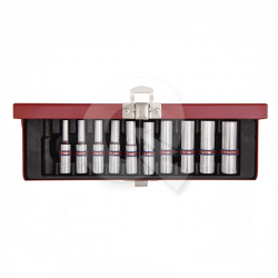 JUEGO DADOS HEXAGONALES LARGOS 1/4', 10 PIEZAS