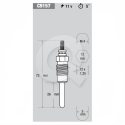 BUJIA INCANDESCENTE 11V, RENAULT, CLIO, EXPRESS
