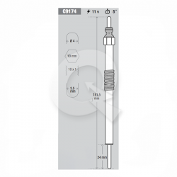 BUJIA INCANDESCENTE 11V, SSANGYONG, ACTYON, KYRON