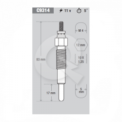 BUJIA INCANDESCENTE 11V, KIA, BESTA, SPORTAGE