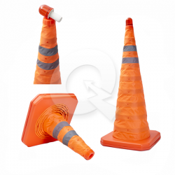 CONO RETRACTIL 45 cms, 18', CON LUZ