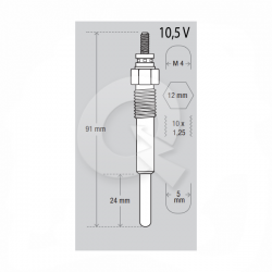 BUJIA INCANDESCENTE 10,5V, ISUZU, TROOPER, CORSA
