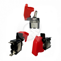 INTERRUPTOR METALICO 12-24V 20A,ON/OFF,C/TAPA ROJA
