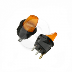 INTERRUPTOR PALANCA ON/OFF 12V 16A, 3T, AMBAR