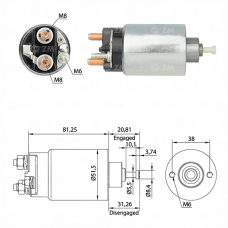 SOLENOIDE 12V, FORD, ESCORT, FIESTA, KA, RANGER