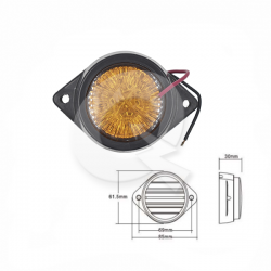 FAROL LATERAL BIVOLTAJE  2', 4 LED, C/BASE,AMBAR