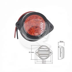 FAROL LATERAL BIVOLTAJE  2', 4 LED, C/BASE, ROJO