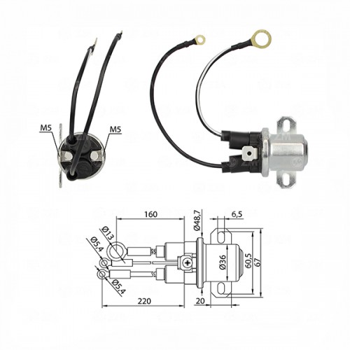 SOLENOIDE AUXILIAR 12V, 39MT, CUMMINS, FORD, VOLVO