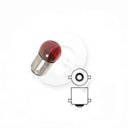 AMPOLLETA GLOBO CHICO 12V 10W (BA15s), ROJA