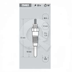 BUJIA INCANDESCENTE 23V, NISSAN, PATROL, URVAN