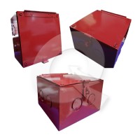 CAJA METALICA ROJA PARA CORTA CORRIENTE CON ALDABA