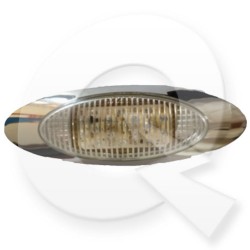 FAROL LATERAL OVALADO CROMADO 12V 6 LED, ROJO
