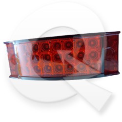 FAROL RECTANGULAR BIVOLTAJE 21 LED, 14x5cm, ROJO