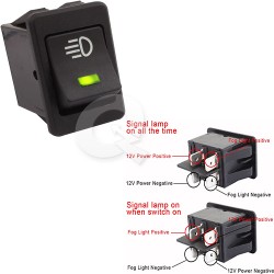 INTERRUPTOR TECLA 12V-24V, 4T,NEBLINERO, LED AMBAR