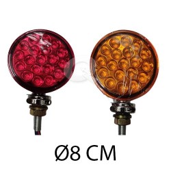 FAROL BICOLOR BIVOLTAJE 19 LED Ø 8CMS,AMBAR/ROJO